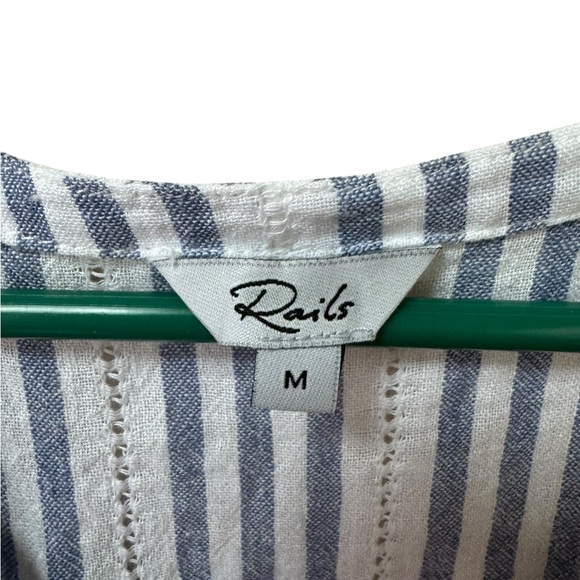 Rails Tara flutter sleeve pullover blue and white striped dress size medium - Picture 10 of 13